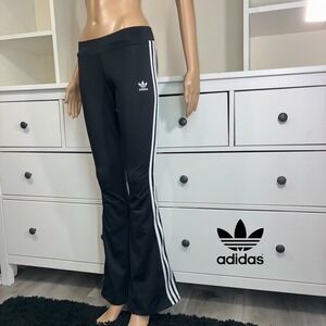 adidas Black Track Pants with White Side Stripes